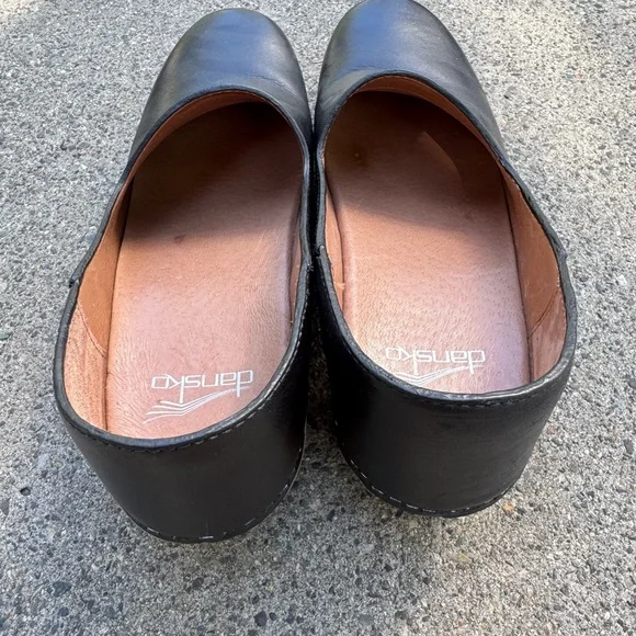 Dansko Black Leather Slip-On Shoes - Picture 6 of 7